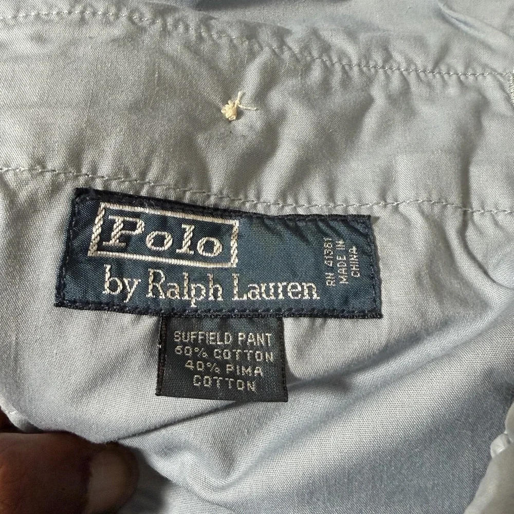 VTG Polo Ralph Lauren Chino Pants 40x30 Light Blue Suffield Straight Pony Preppy